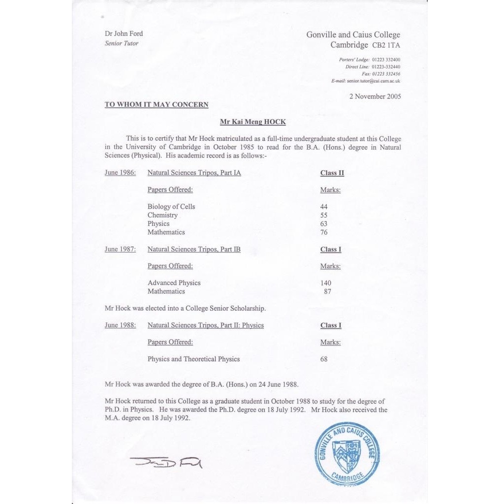 cambridge university results